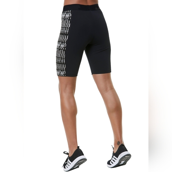 Women's Black Patterned Shorts - Picture 2 of 4